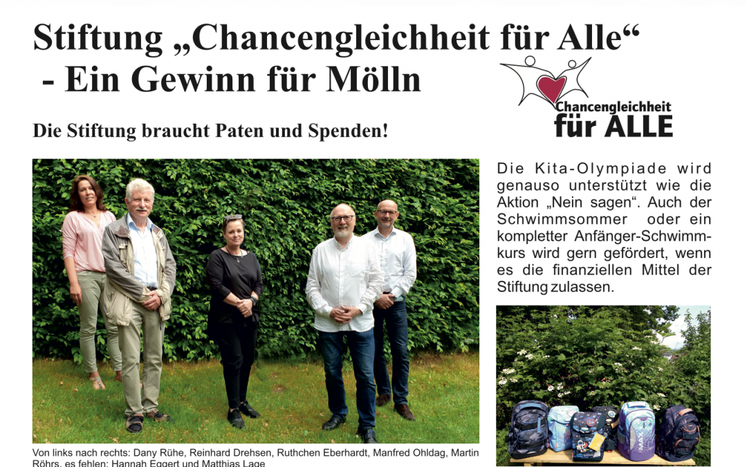 Stiftung „Chancengleichheit für Alle“ – Ein Gewinn für Mölln